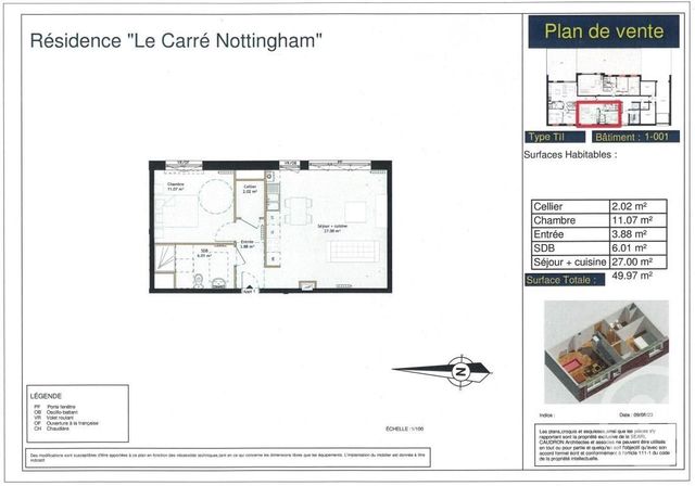 Appartement T2 à vendre - 2 pièces - 50 m2 - Calais - 62 - NORD-PAS-DE-CALAIS
