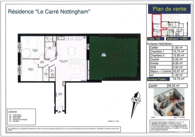 Appartement T3 à vendre - 3 pièces - 74,75 m2 - Calais - 62 - NORD-PAS-DE-CALAIS
