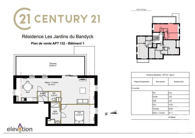 Appartement T2 à vendre - 2 pièces - 55 m2 - Marck - 62 - NORD-PAS-DE-CALAIS