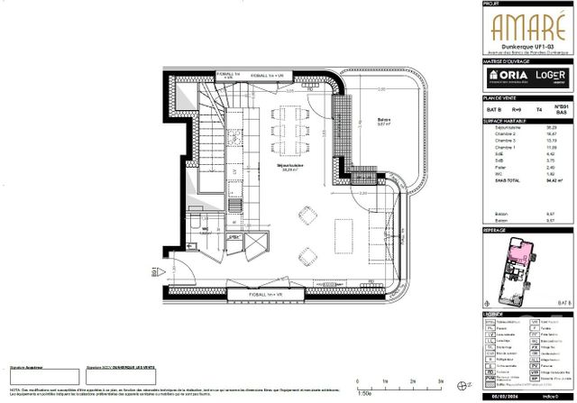 Appartement T4 &agrave; vendre - 4 pi&egrave;ces - 94,42 m2 - Dunkerque - 59 - NORD-PAS-DE-CALAIS