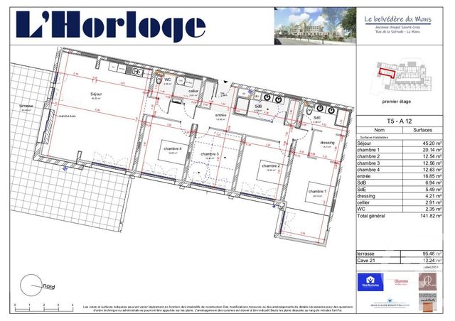 Appartement T5 &agrave; vendre - 5 pi&egrave;ces - 141,82 m2 - Le Mans - 72 - PAYS-DE-LOIRE