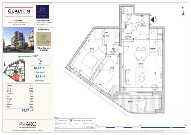 Appartement F3 à vendre - 3 pièces - 79,73 m2 - Le Mans - 72 - PAYS-DE-LOIRE