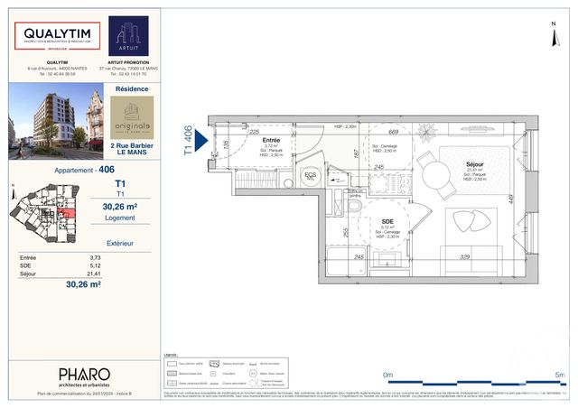Appartement F1 à vendre - 1 pièce - 38,58 m2 - Le Mans - 72 - PAYS-DE-LOIRE