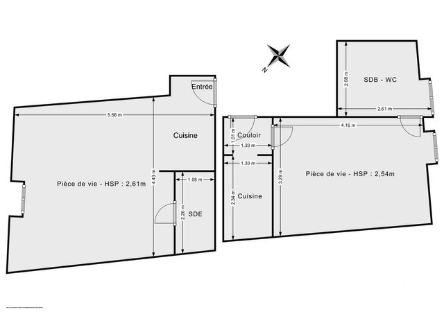 Appartement Studio &agrave; vendre - 2 pi&egrave;ces - 46,28 m2 - Paris - 75011 - ILE-DE-FRANCE