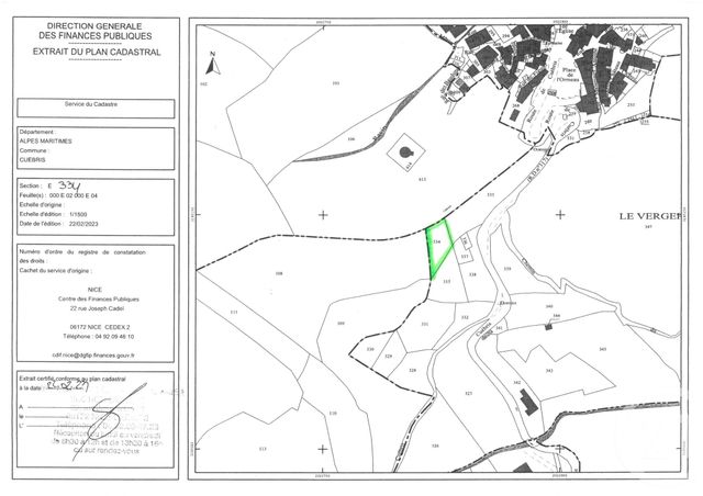 Terrain &agrave; vendre - 380 m2 - Cuebris - 06 - PROVENCE-ALPES-COTE-D-AZUR