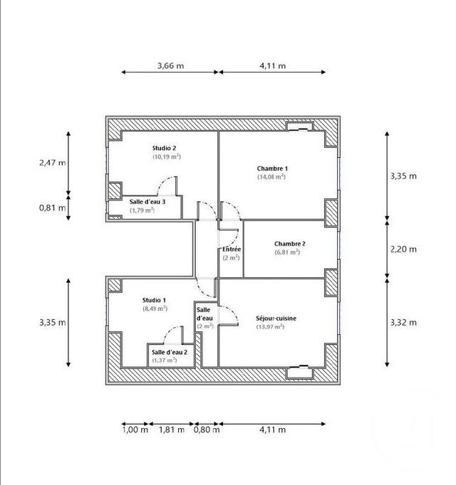 Appartement &agrave; vendre - 4 pi&egrave;ces - 60,70 m2 - Nice - 06 - PROVENCE-ALPES-COTE-D-AZUR