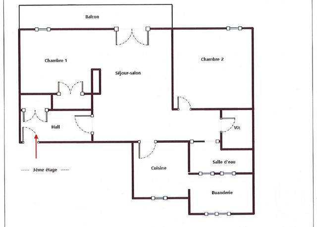 Appartement F3 &agrave; louer - 3 pi&egrave;ces - 51,08 m2 - Sete - 34 - LANGUEDOC-ROUSSILLON