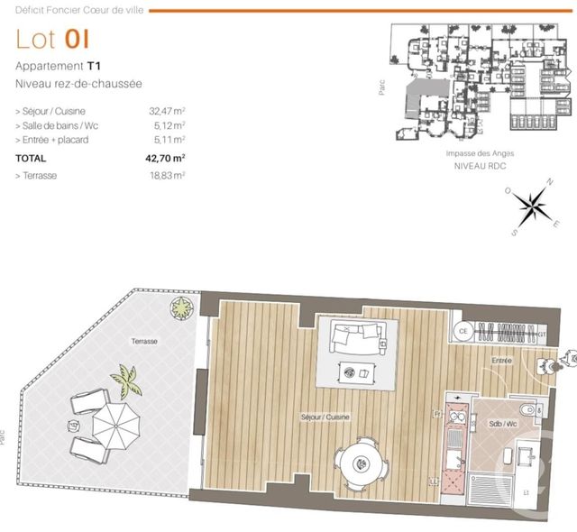 Appartement F2 &agrave; louer - 2 pi&egrave;ces - 42 m2 - Cannes - 06 - PROVENCE-ALPES-COTE-D-AZUR