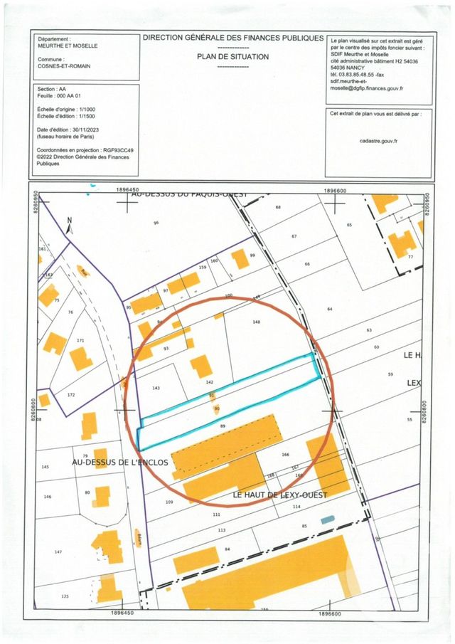 Terrain &agrave; vendre - 2800 m2 - Cosnes Et Romain - 54 - LORRAINE