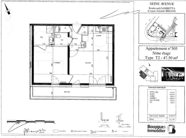 Appartement F2 &agrave; louer - 2 pi&egrave;ces - 47,50 m2 - Rouen - 76 - HAUTE-NORMANDIE
