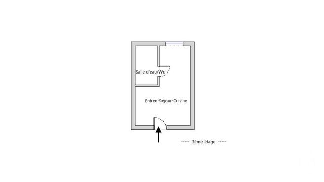 Appartement Studette &agrave; vendre - 1 pi&egrave;ce - 9,03 m2 - Paris - 75016 - ILE-DE-FRANCE