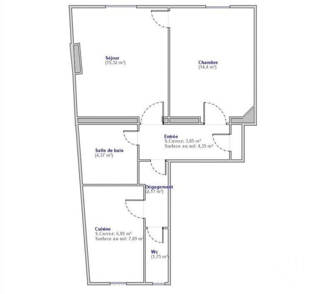 Appartement F2 &agrave; vendre - 2 pi&egrave;ces - 49,58 m2 - Paris - 75015 - ILE-DE-FRANCE
