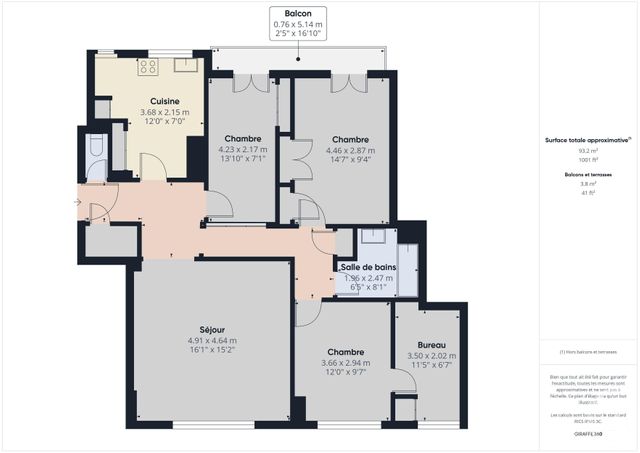 Appartement F5 à louer - 5 pièces - 92,60 m2 - Boulogne Billancourt - 92 - ILE-DE-FRANCE