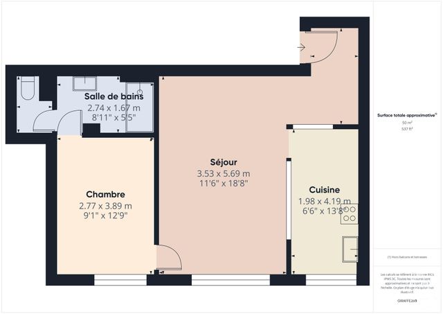 Appartement T2 à vendre - 2 pièces - 50,16 m2 - Boulogne Billancourt - 92 - ILE-DE-FRANCE