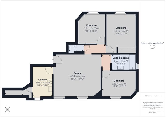 Appartement T4 &agrave; vendre - 4 pi&egrave;ces - 70,53 m2 - Boulogne Billancourt - 92 - ILE-DE-FRANCE