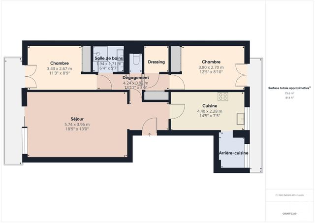Appartement F3 &agrave; vendre - 3 pi&egrave;ces - 75,74 m2 - Boulogne Billancourt - 92 - ILE-DE-FRANCE