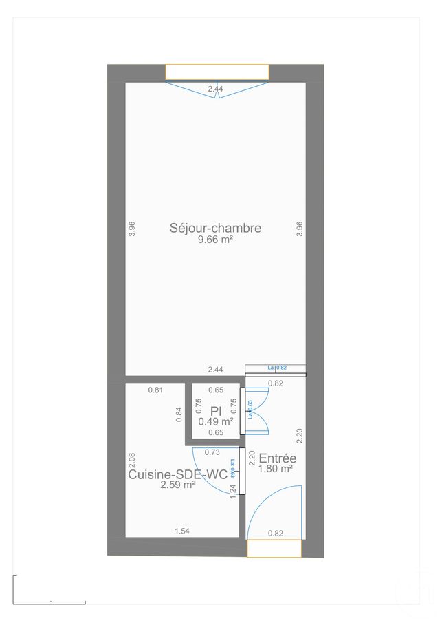 Appartement F1 &agrave; vendre - 1 pi&egrave;ce - 14,54 m2 - Paris - 75020 - ILE-DE-FRANCE