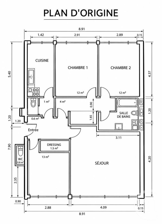 Appartement F4 &agrave; vendre - 4 pi&egrave;ces - 98 m2 - Paris - 75020 - ILE-DE-FRANCE