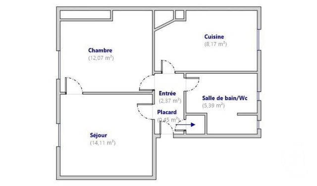 Appartement F2 &agrave; vendre - 2 pi&egrave;ces - 42,56 m2 - Paris - 75020 - ILE-DE-FRANCE