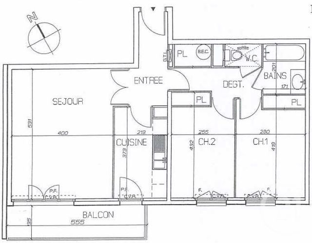 Appartement &agrave; louer - 3 pi&egrave;ces - 67,20 m2 - Suresnes - 92 - ILE-DE-FRANCE