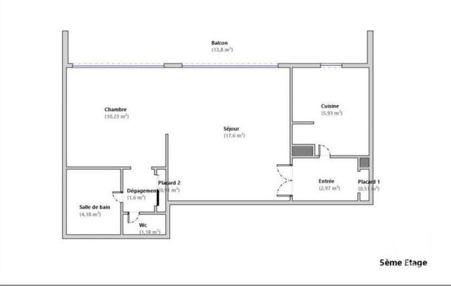 Appartement F2 &agrave; louer - 2 pi&egrave;ces - 45,11 m2 - St Cloud - 92 - ILE-DE-FRANCE