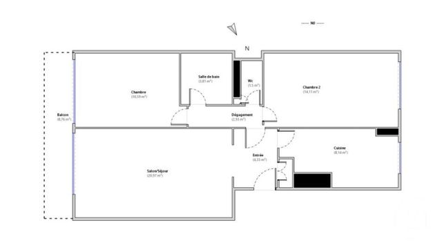 Appartement F3 &agrave; vendre - 3 pi&egrave;ces - 66,38 m2 - Paris - 75015 - ILE-DE-FRANCE