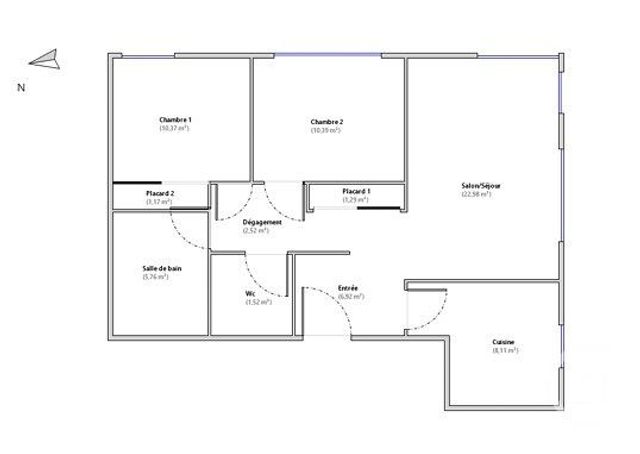 Appartement F3 à vendre - 3 pièces - 71,03 m2 - Paris - 75015 - ILE-DE-FRANCE