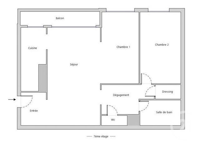 Appartement F3 &agrave; vendre - 3 pi&egrave;ces - 72,13 m2 - Paris - 75015 - ILE-DE-FRANCE