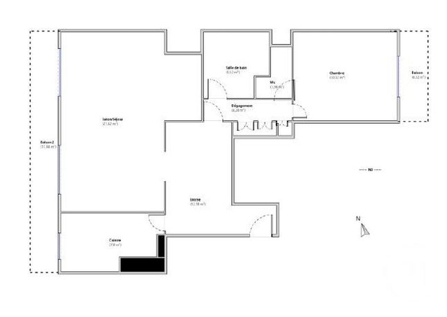 Appartement F3 &agrave; vendre - 3 pi&egrave;ces - 69,70 m2 - Versailles - 78 - ILE-DE-FRANCE