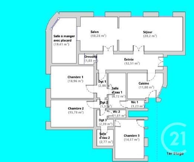 Appartement + f6 &agrave; vendre - 6 pi&egrave;ces - 158,70 m2 - Paris - 75015 - ILE-DE-FRANCE