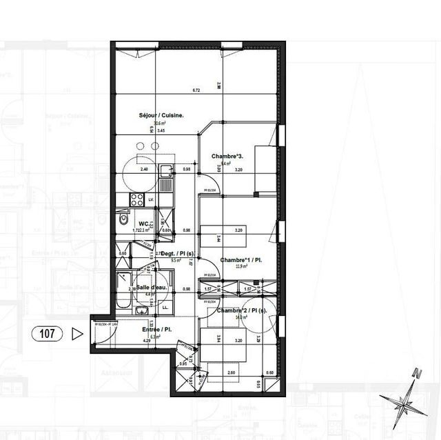 Appartement F4 à vendre - 4 pièces - 88,20 m2 - Thiais - 94 - ILE-DE-FRANCE