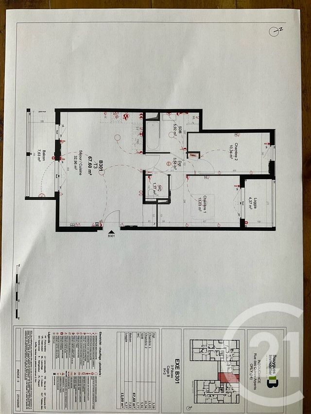 Appartement F3 &agrave; vendre - 3 pi&egrave;ces - 67,60 m2 - Orly - 94 - ILE-DE-FRANCE