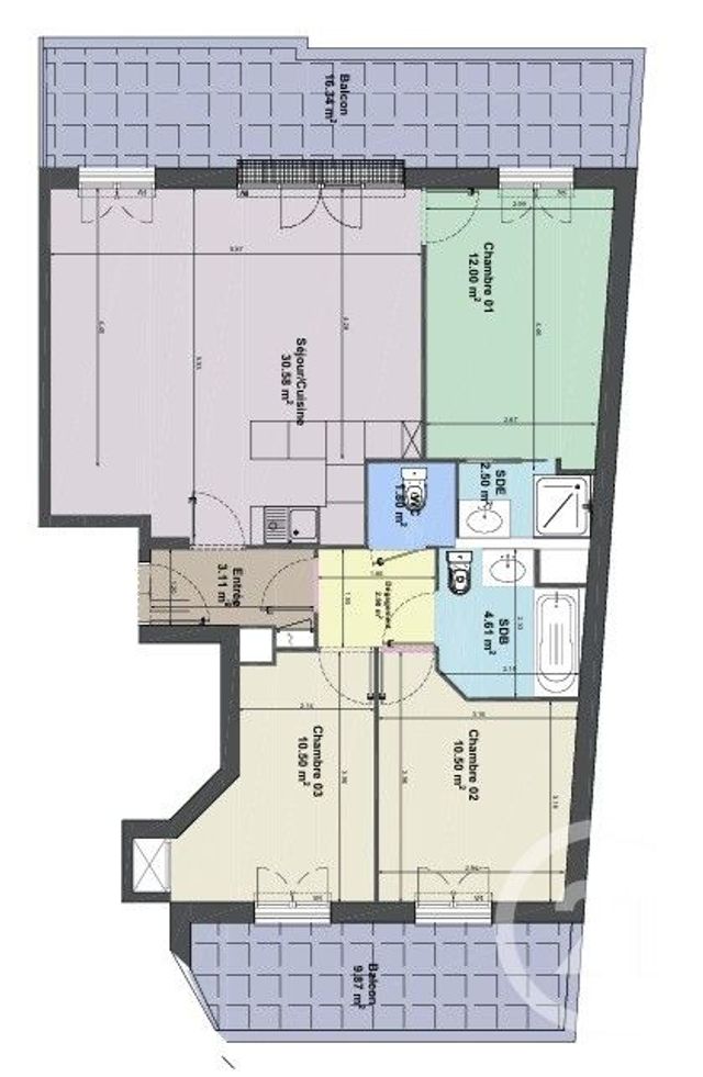 Appartement F4 &agrave; vendre - 4 pi&egrave;ces - 78,50 m2 - Thiais - 94 - ILE-DE-FRANCE