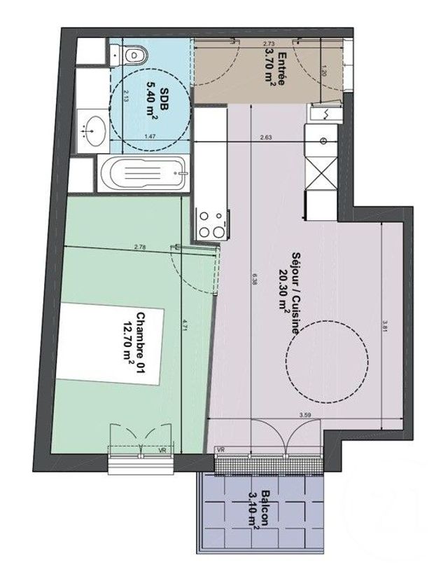 Appartement F2 &agrave; vendre - 2 pi&egrave;ces - 42,10 m2 - Thiais - 94 - ILE-DE-FRANCE