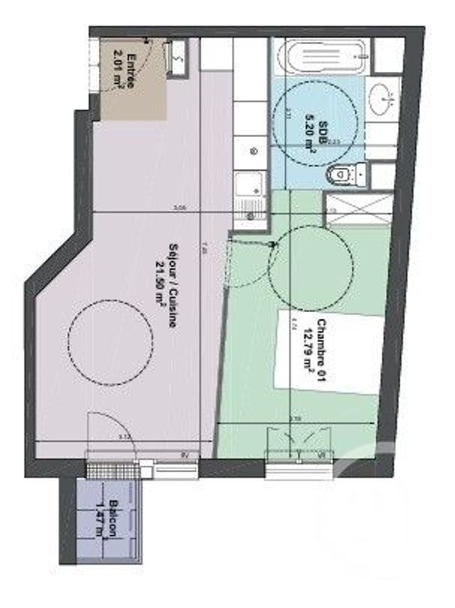 Appartement F2 &agrave; vendre - 2 pi&egrave;ces - 41,50 m2 - Thiais - 94 - ILE-DE-FRANCE