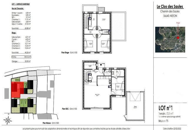 Maison &agrave; vendre - 5 pi&egrave;ces - 109,14 m2 - Arzon - 56 - BRETAGNE