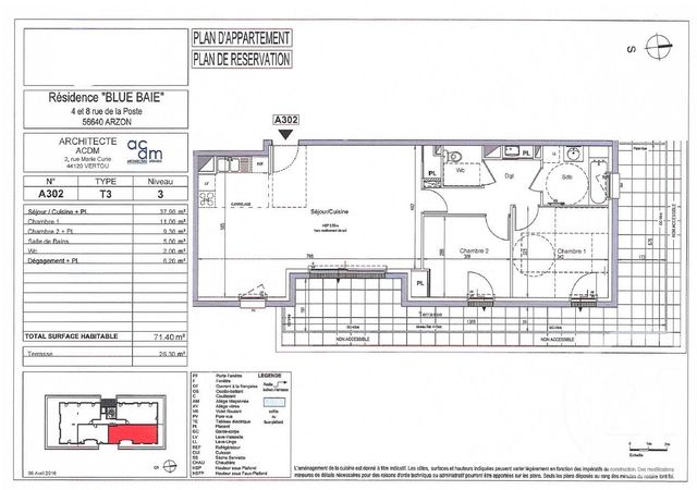 Appartement F3 &agrave; vendre - 3 pi&egrave;ces - 71,40 m2 - Arzon - 56 - BRETAGNE