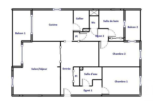 Appartement F3 &agrave; louer - 3 pi&egrave;ces - 97,55 m2 - Champagne Au Mont D Or - 69 - RHONE-ALPES