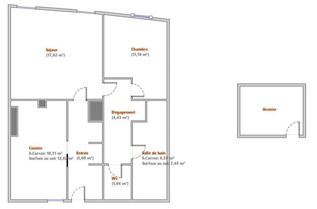Appartement F2 &agrave; louer - 2 pi&egrave;ces - 57,03 m2 - Montbeliard - 25 - FRANCHE-COMTE