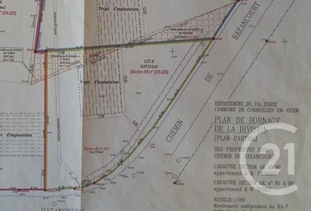 Terrain à vendre - 513 m2 - Cormeilles En Vexin - 95 - ILE-DE-FRANCE
