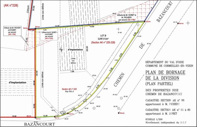 Terrain &agrave; vendre - 513 m2 - Cormeilles En Vexin - 95 - ILE-DE-FRANCE