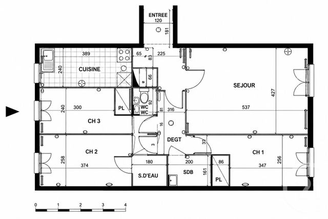 Appartement F4 &agrave; vendre - 4 pi&egrave;ces - 80,26 m2 - Pontoise - 95 - ILE-DE-FRANCE