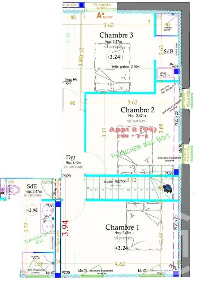 Appartement Duplex à vendre - 4 pièces - 93,49 m2 - Montauban - 82 - MIDI-PYRENEES