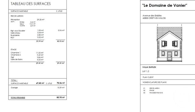Maison à vendre - 3 pièces - 69,40 m2 - Crepy En Valois - 60 - PICARDIE